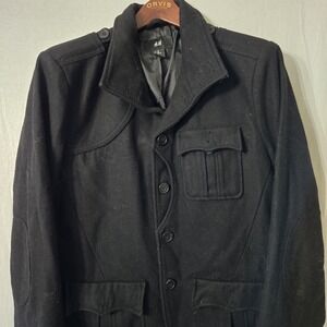 H&M‎ Men's Black Jacket 42R Heavyweight Warm GREAT CONDITION Over Coat